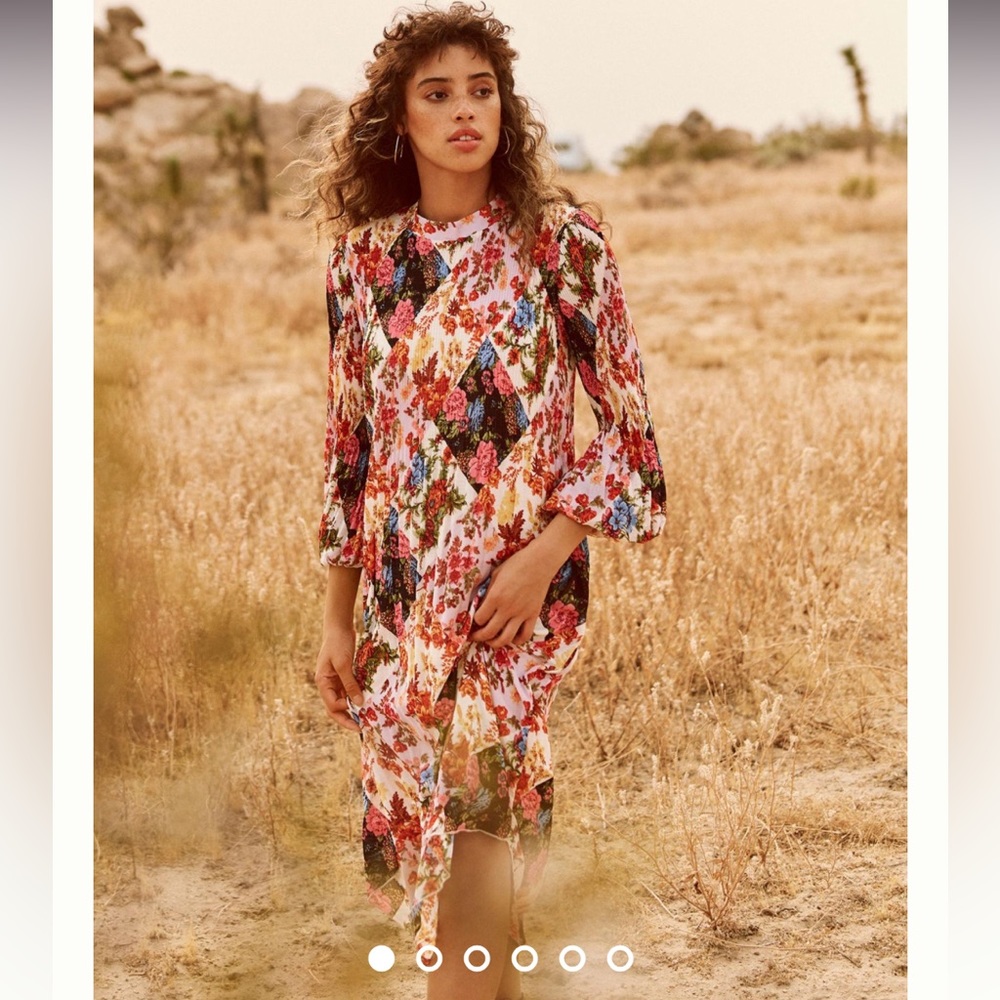 Anthropologie Shara Pleated Midi Dress
